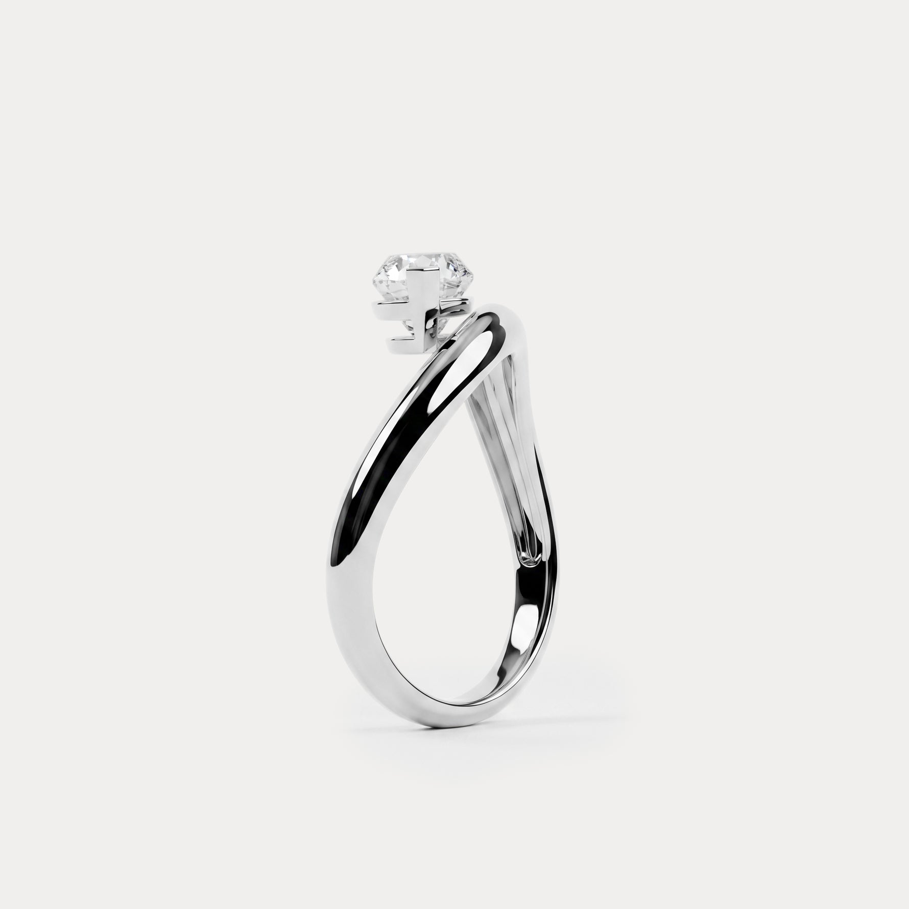 Marquise-Shaped Lab Grown Diamond Curved Ring - Rings