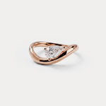 Prong Pear Lab Grown Diamond Wave Ring - Rings