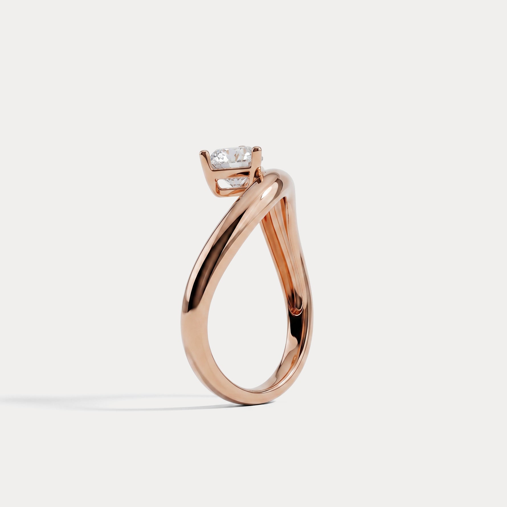 Prong Pear Lab Grown Diamond Wave Ring - Rings