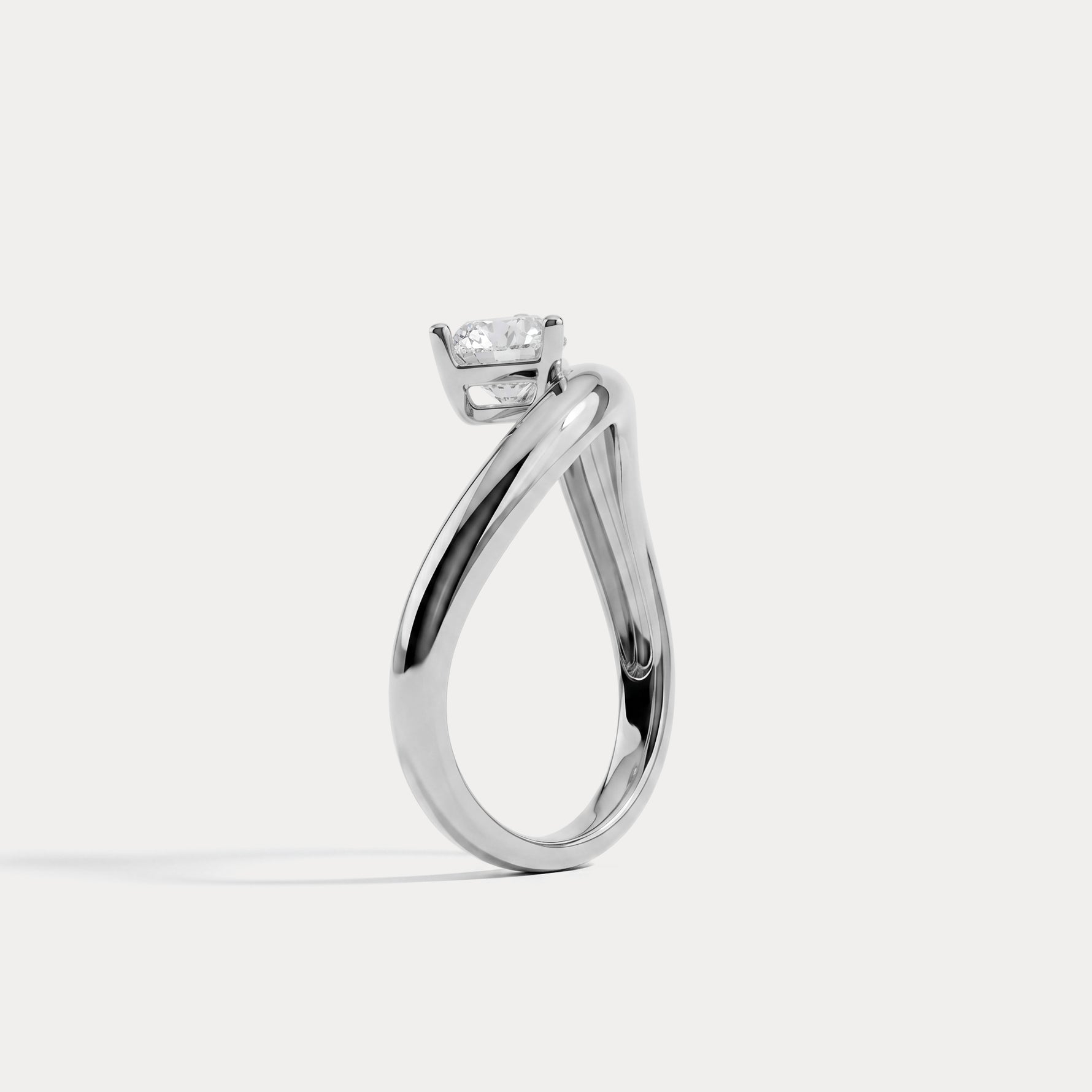 Prong Pear Lab Grown Diamond Wave Ring - Rings