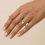 Prong Pear Lab Grown Diamond Wave Ring - Rings