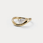 Prong Pear Lab Grown Diamond Wave Ring - Rings