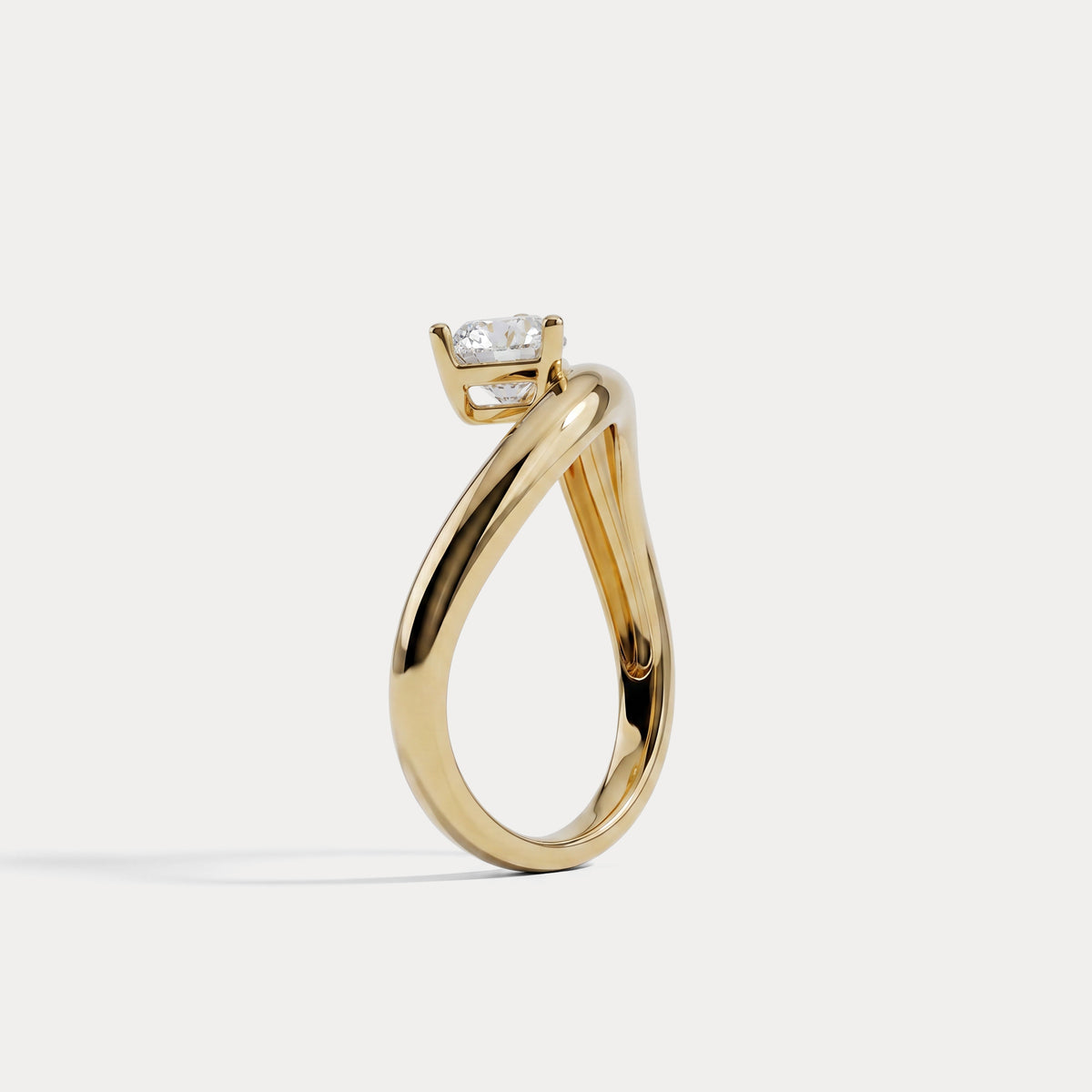 Prong Pear Lab Grown Diamond Wave Ring - Rings