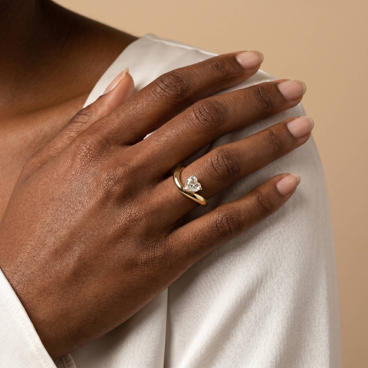 Cherie丨Heart Lab Diamond Infinity Twist Solitaire Engagement Ring - Rings