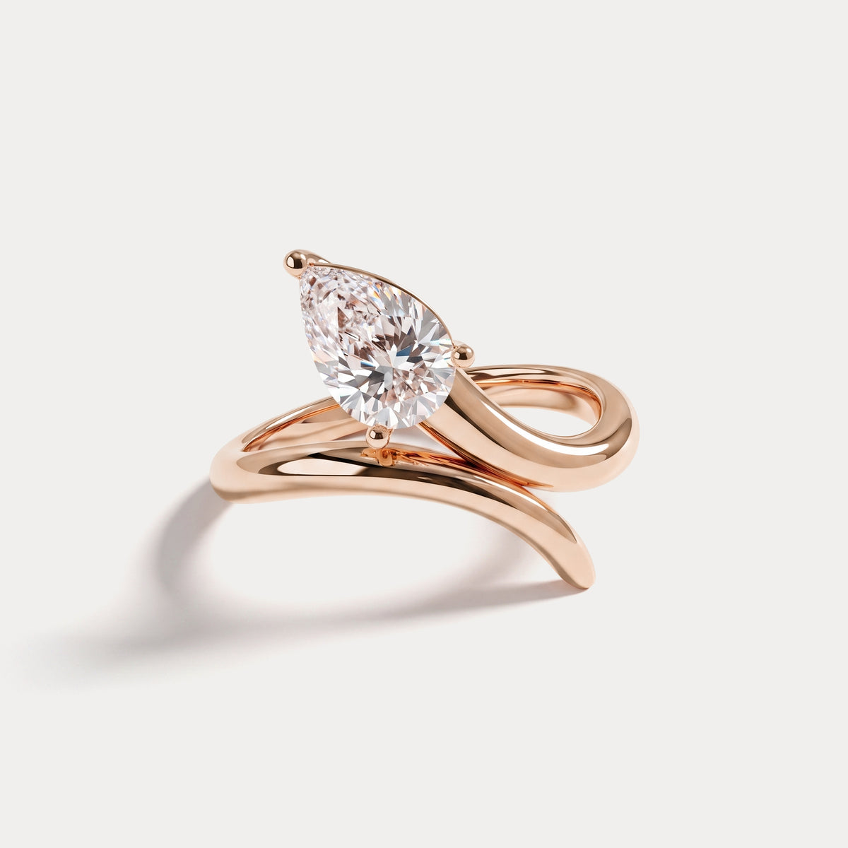 Eleanor丨Pear Cut Lab Grown Diamond Twisted Engagement Ring - Rings
