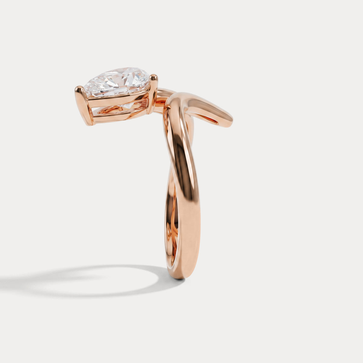 Eleanor丨Pear Cut Lab Grown Diamond Twisted Engagement Ring - Rings