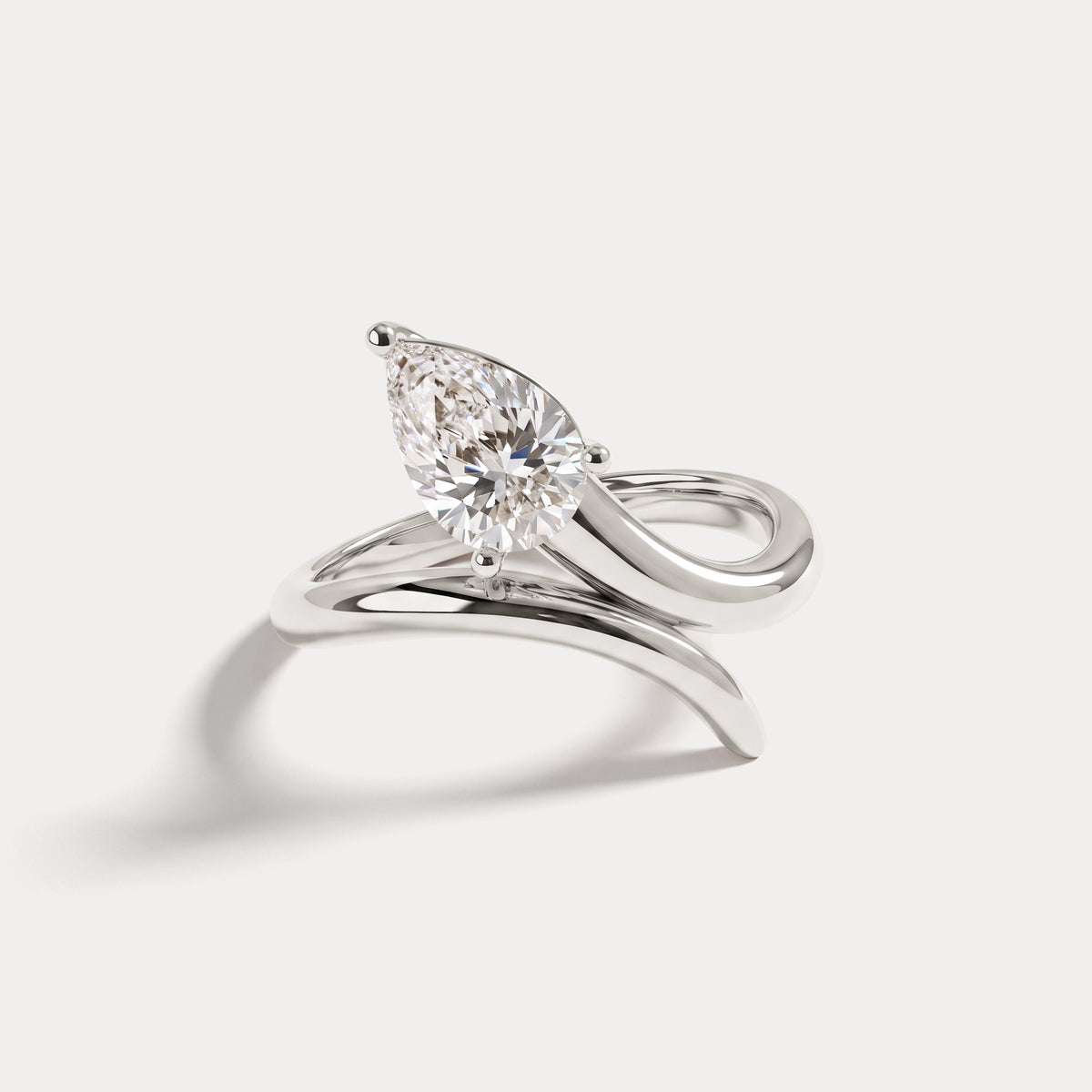 Eleanor丨Pear Cut Lab Grown Diamond Twisted Engagement Ring - Rings