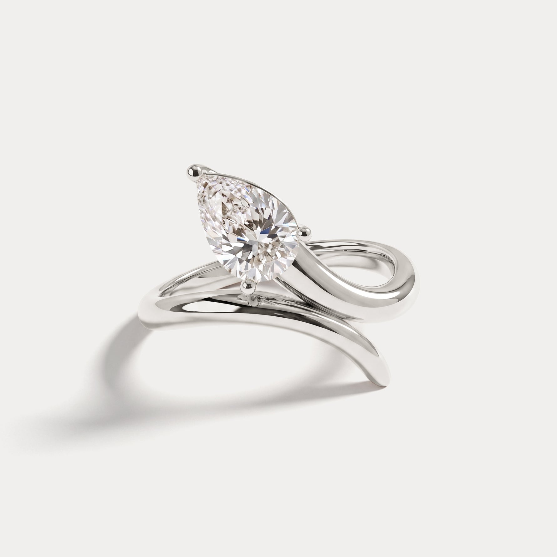 Eleanor丨Pear Cut Lab Grown Diamond Twisted Engagement Ring - Rings
