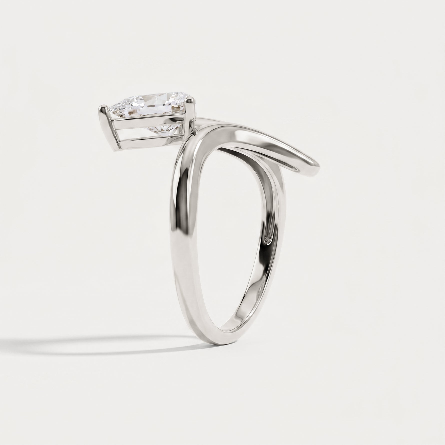 Eleanor丨Pear Cut Lab Grown Diamond Twisted Engagement Ring - Rings