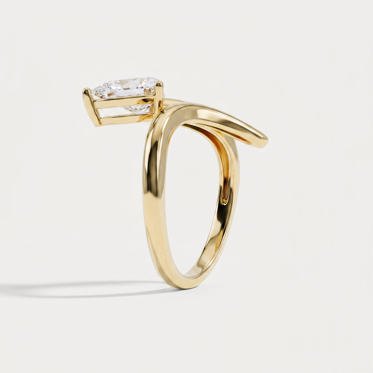 Eleanor丨Pear Cut Lab Grown Diamond Twisted Engagement Ring - Rings