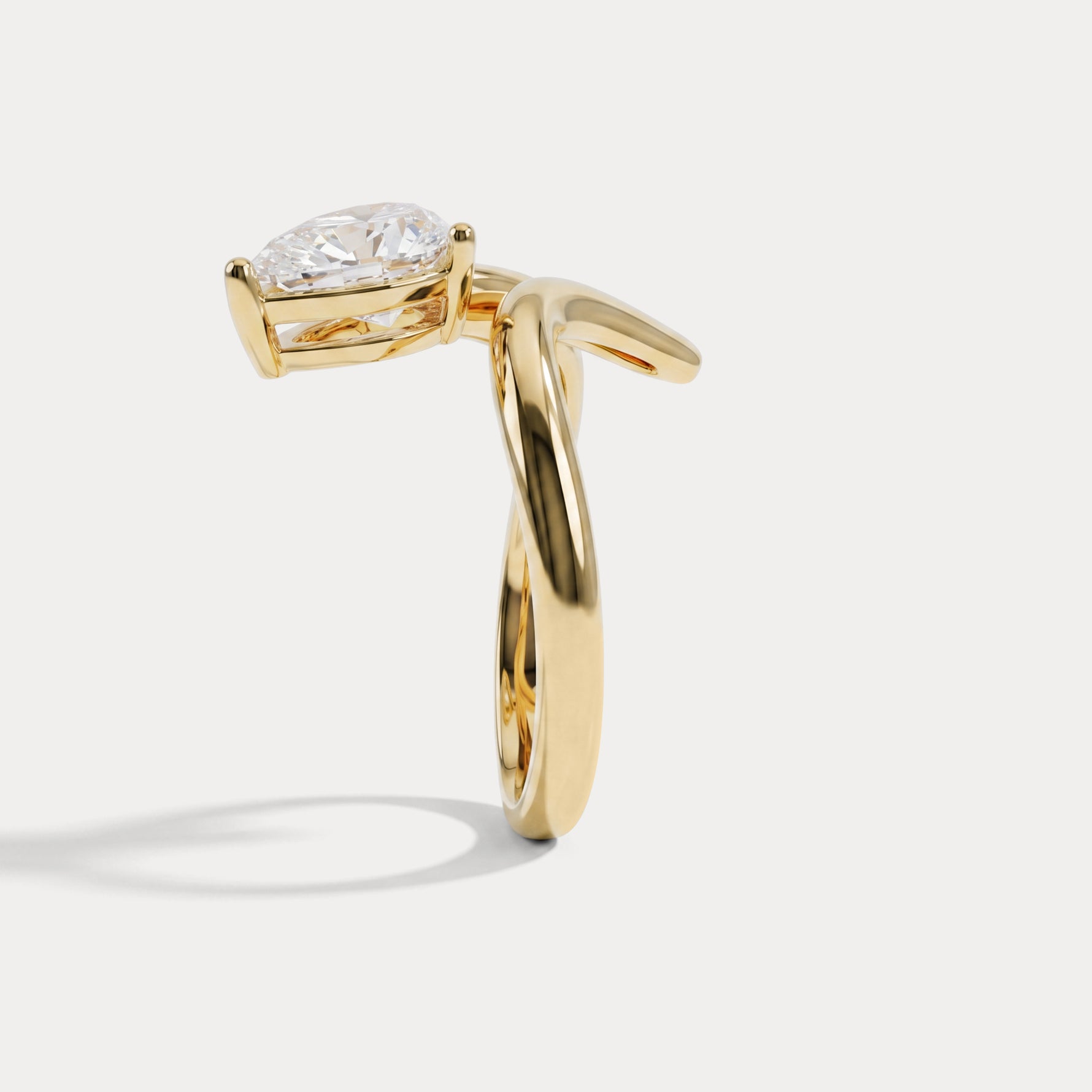 Eleanor丨Pear Cut Lab Grown Diamond Twisted Engagement Ring - Rings