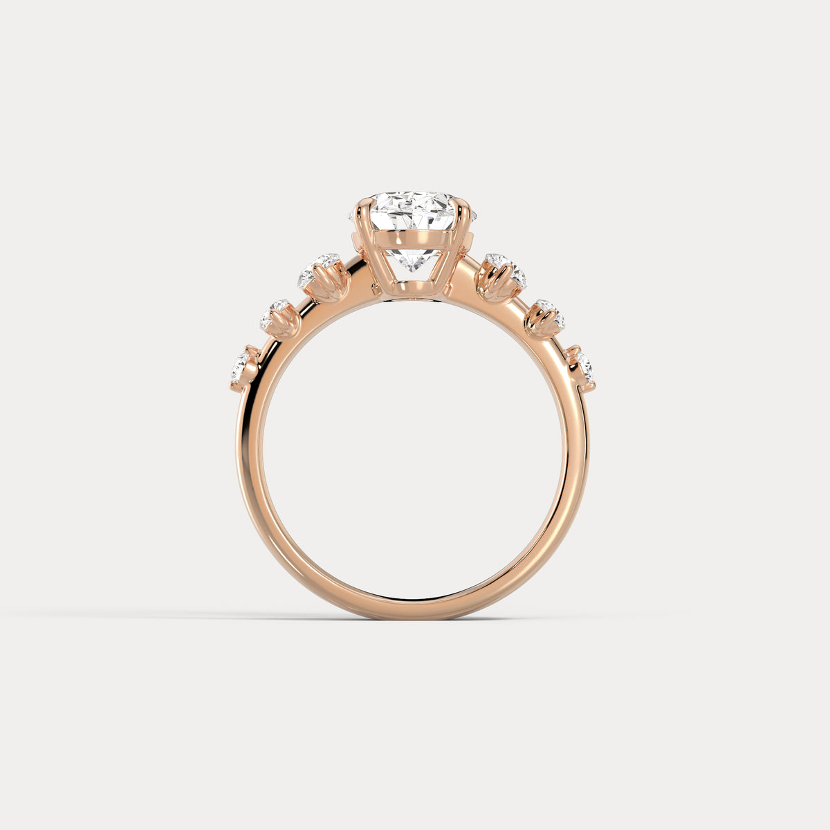 Rachel丨Oval Lab-Grown Diamond Botanical Cluster Engagement Ring - Rings