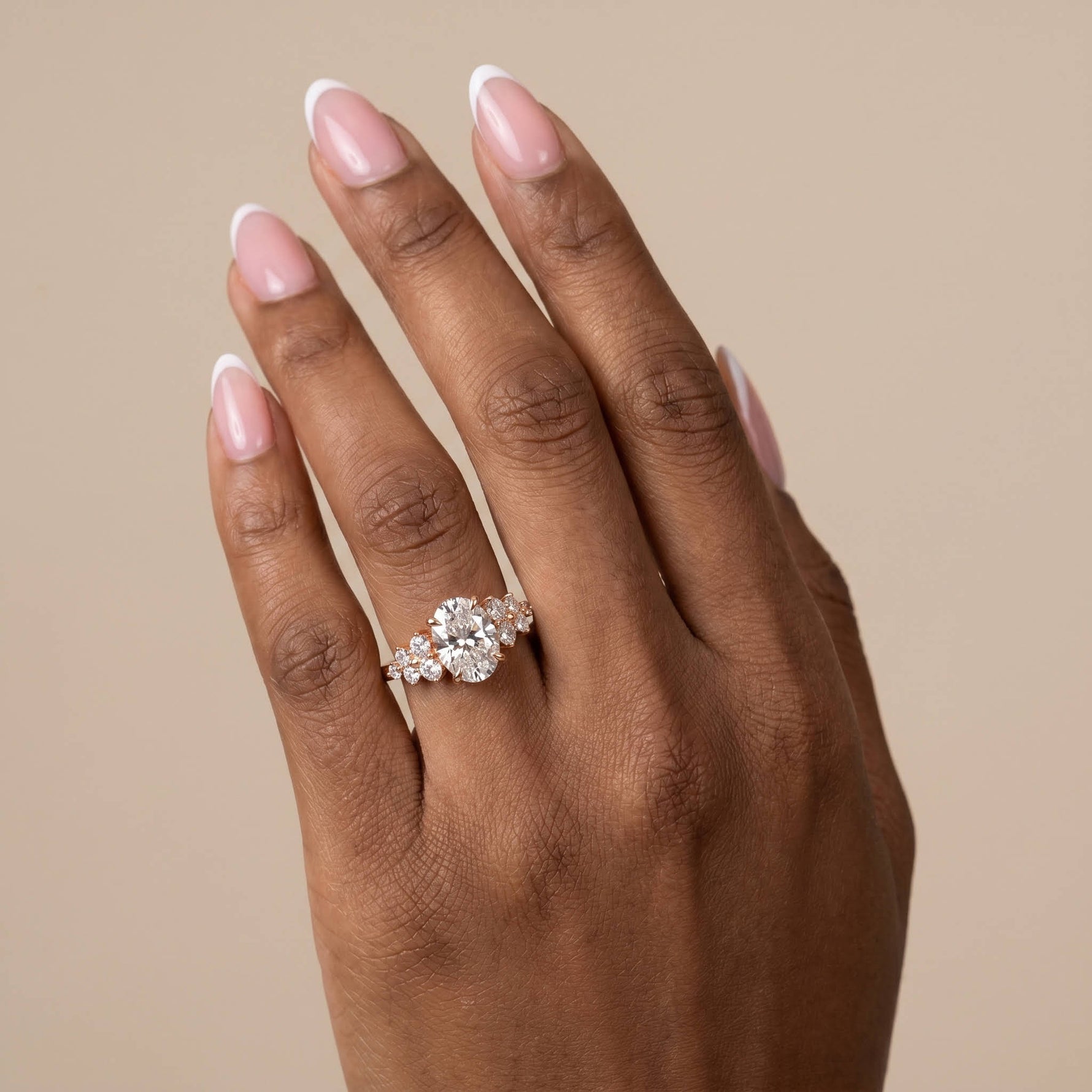 Rachel丨Oval Lab-Grown Diamond Botanical Cluster Engagement Ring - Rings