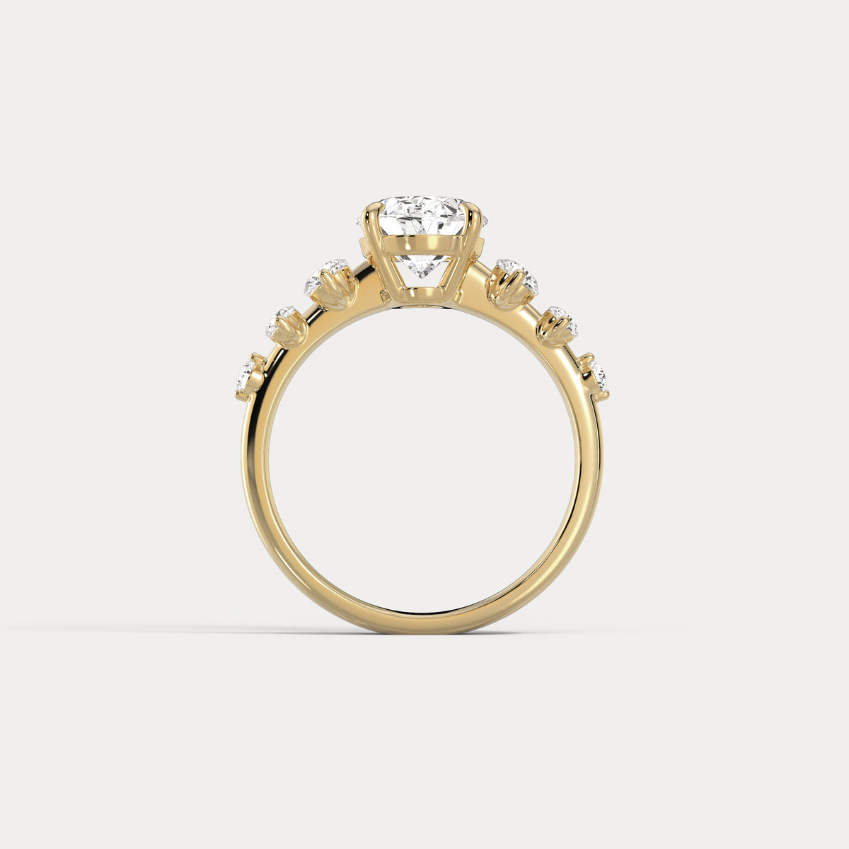 Rachel丨Oval Lab-Grown Diamond Botanical Cluster Engagement Ring - Rings