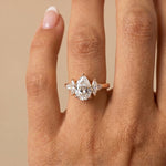 Harriet丨Pear Lab Diamond Marquise & Round Accent Engagement Ring - Rings