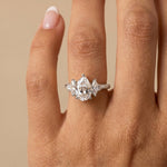 Harriet丨Pear Lab Diamond Marquise & Round Accent Engagement Ring - Rings