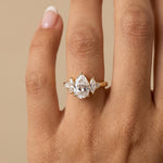 Harriet丨Pear Lab Diamond Marquise & Round Accent Engagement Ring - Rings