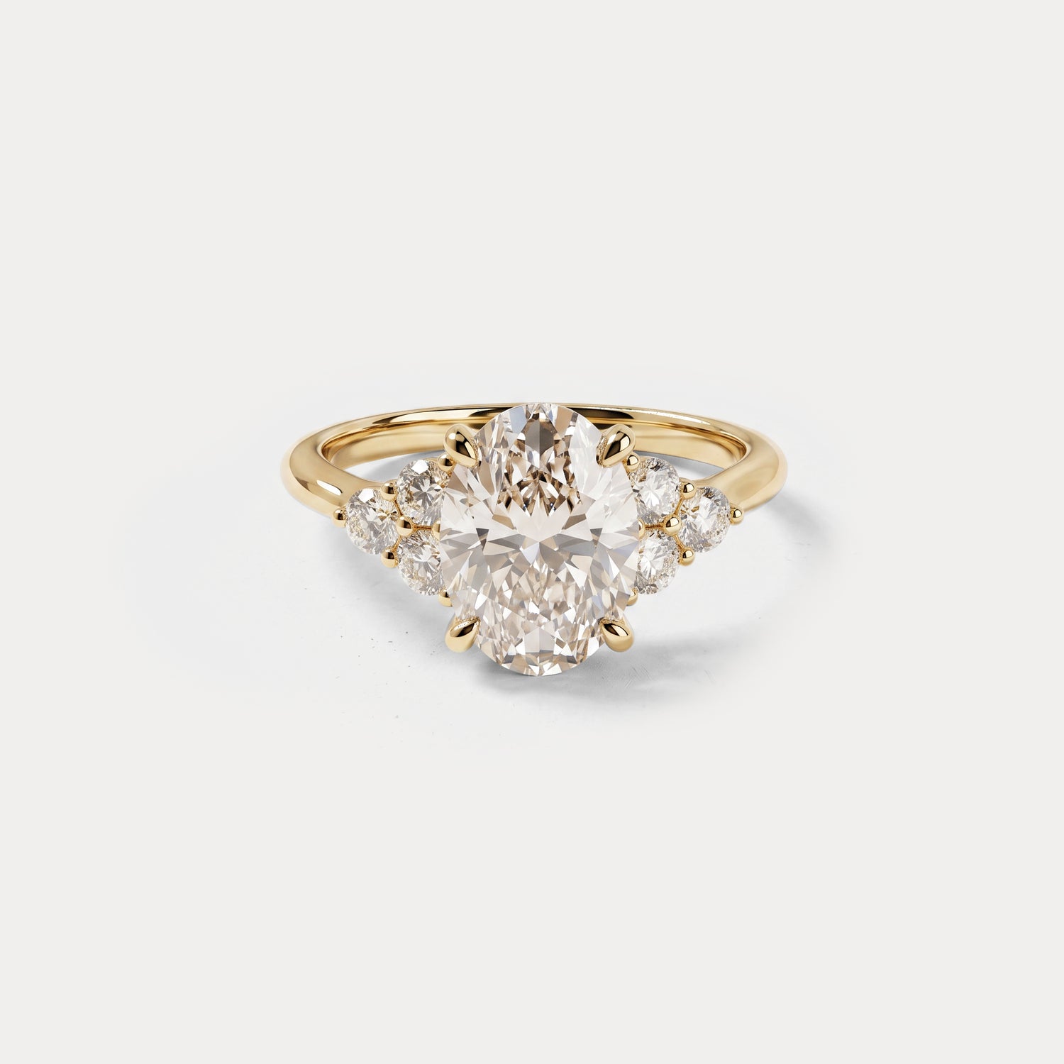 Delilah丨Oval Lab Diamond Floral Cluster Engagement Ring - Rings