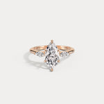Charlotte丨Marquise Lab-Grown Diamond Three-Stone Engagement Ring - Rings