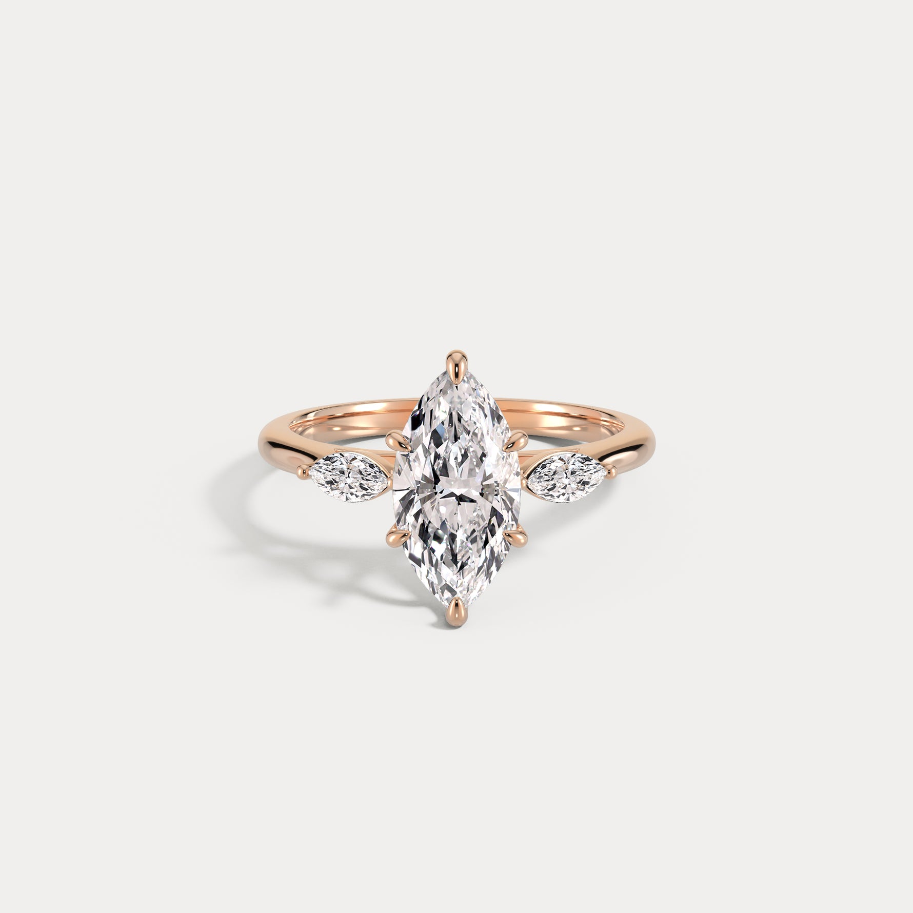 Charlotte丨Marquise Lab-Grown Diamond Three-Stone Engagement Ring - Rings