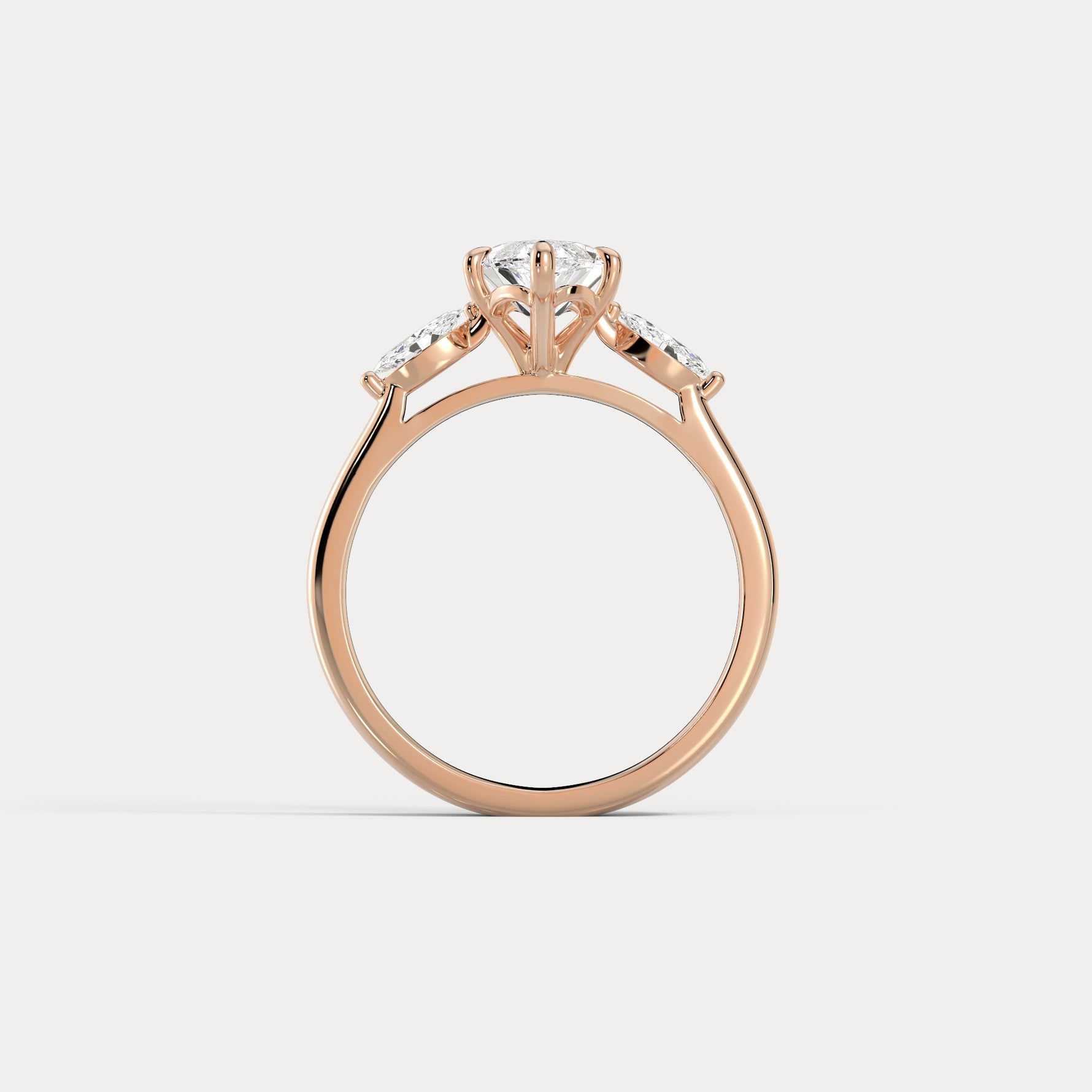 Charlotte丨Marquise Lab-Grown Diamond Three-Stone Engagement Ring - Rings