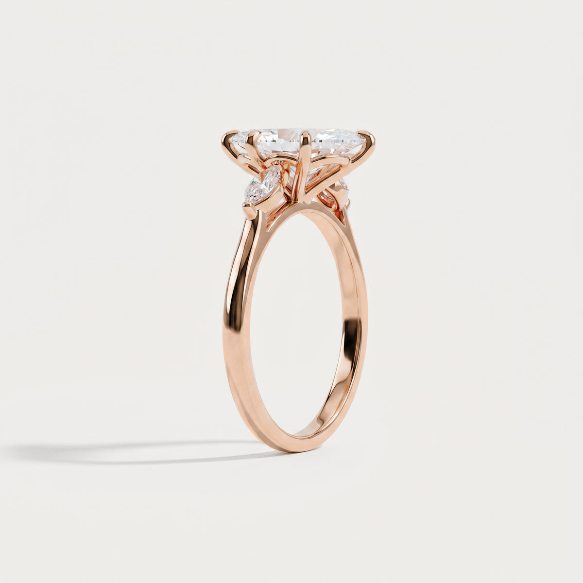 Charlotte丨Marquise Lab-Grown Diamond Three-Stone Engagement Ring - Rings