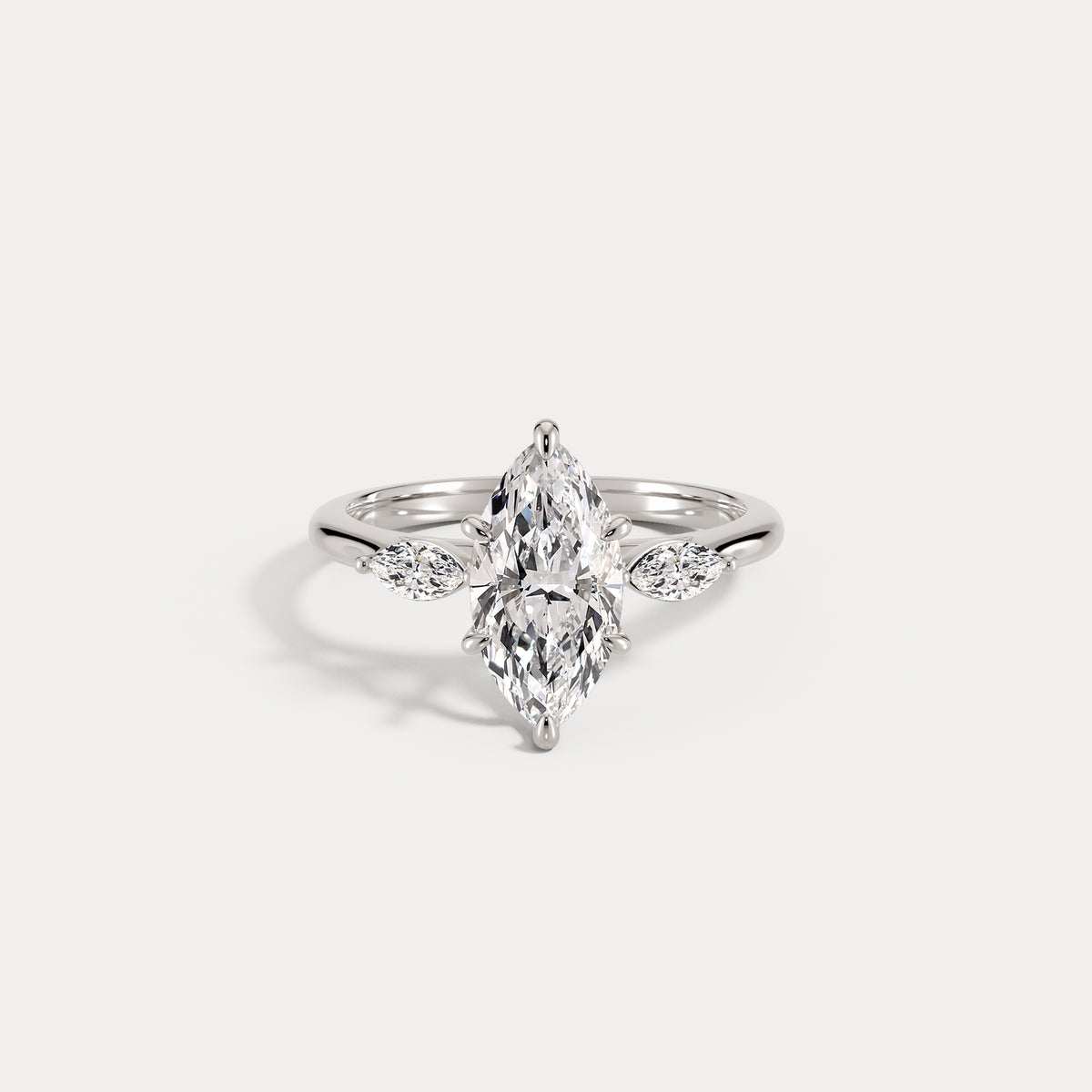 Charlotte丨Marquise Lab-Grown Diamond Three-Stone Engagement Ring - Rings