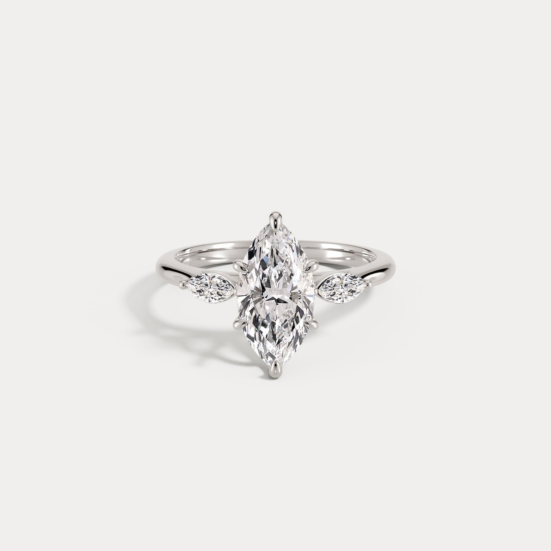 Charlotte丨Marquise Lab-Grown Diamond Three-Stone Engagement Ring - Rings