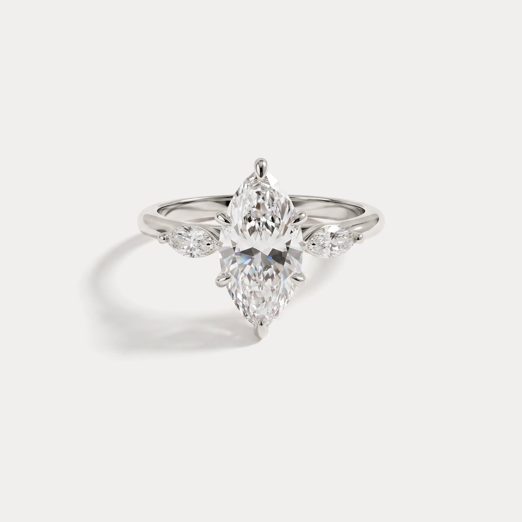 Charlotte丨Marquise Lab-Grown Diamond Three-Stone Engagement Ring - Rings