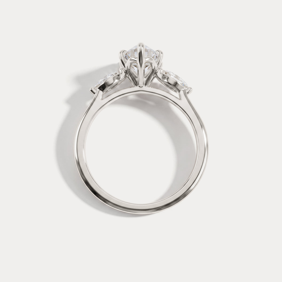 Charlotte丨Marquise Lab-Grown Diamond Three-Stone Engagement Ring - Rings