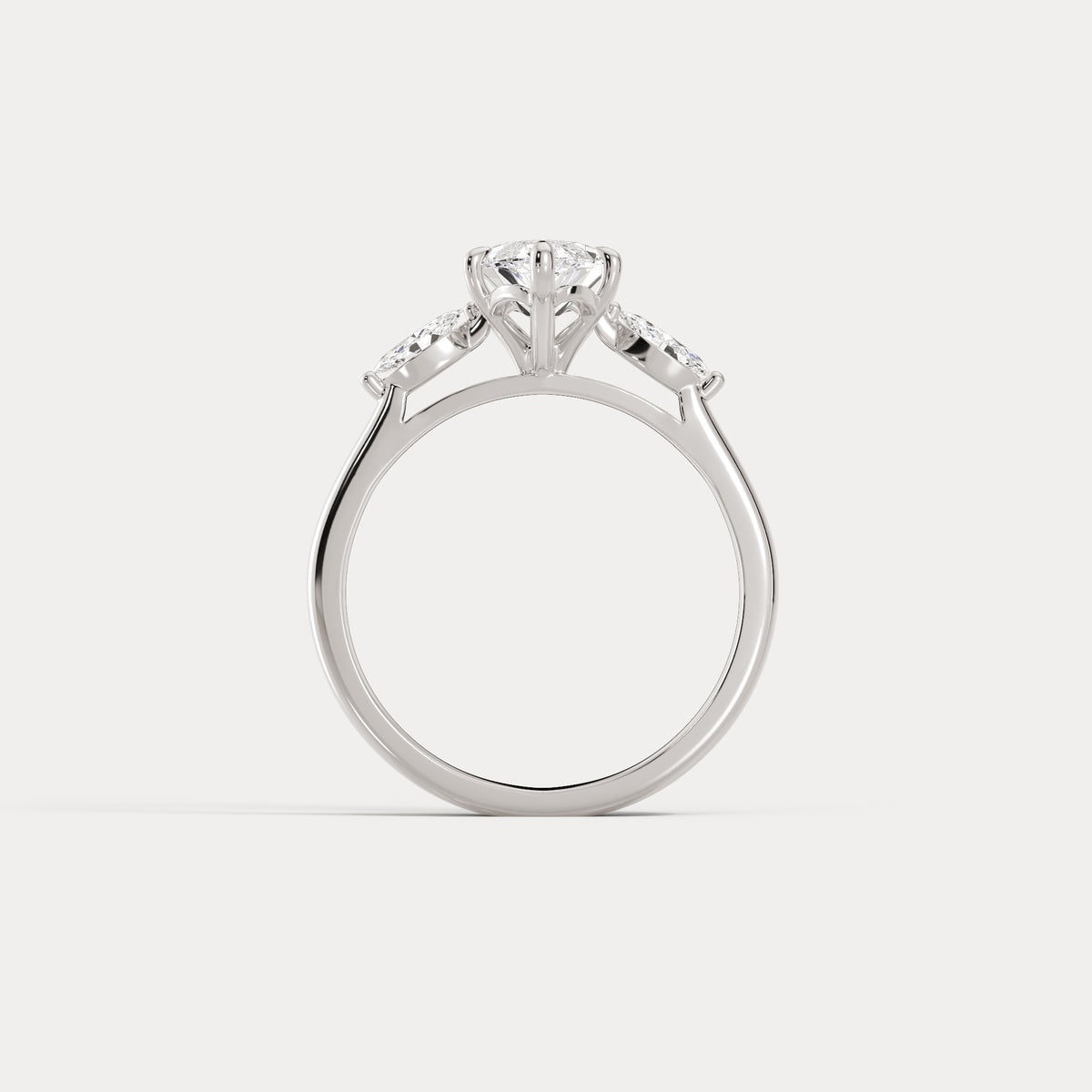 Charlotte丨Marquise Lab-Grown Diamond Three-Stone Engagement Ring - Rings