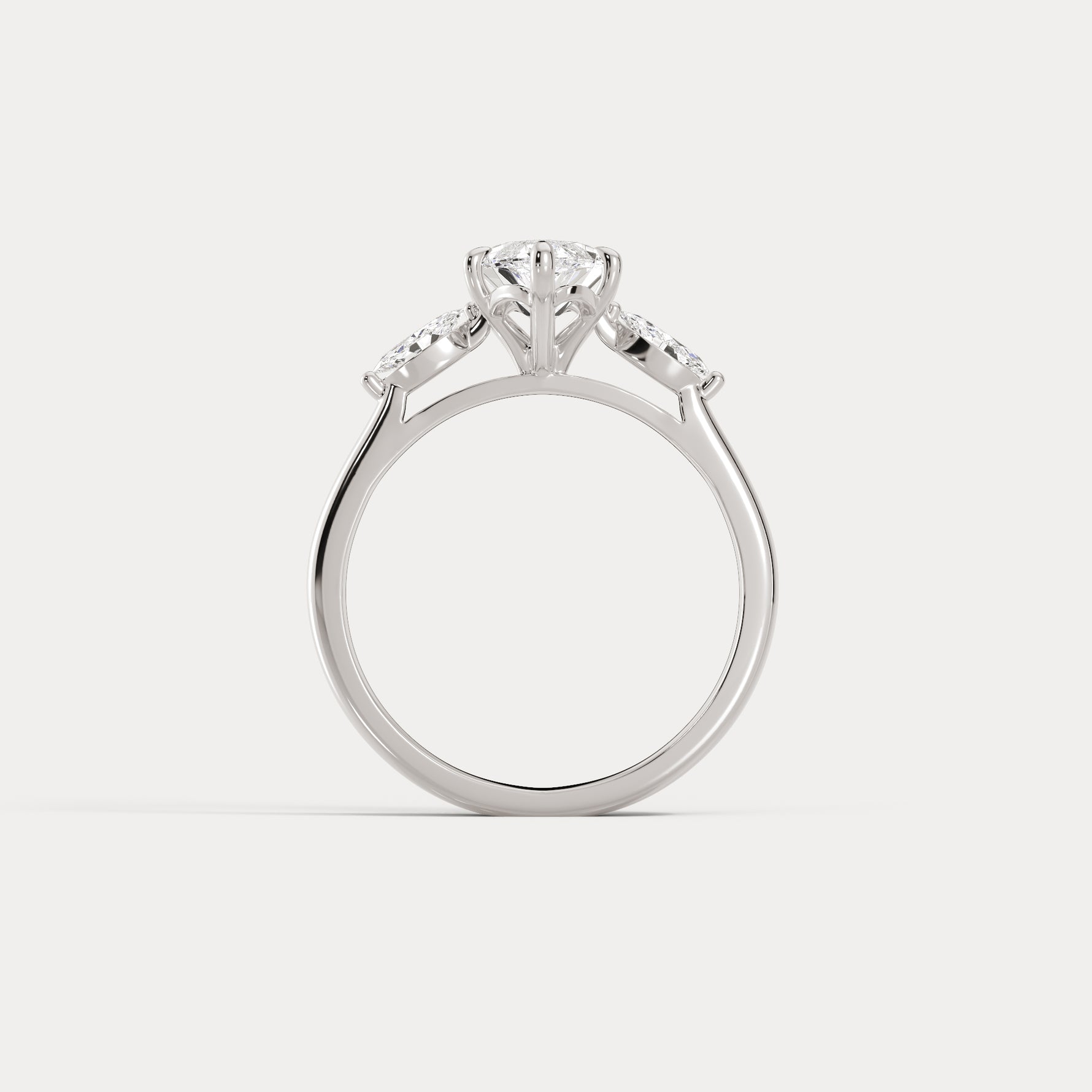 Charlotte丨Marquise Lab-Grown Diamond Three-Stone Engagement Ring - Rings