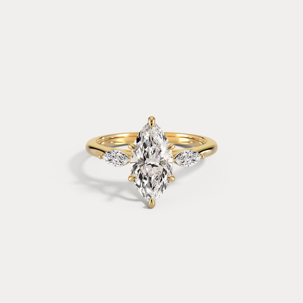 Charlotte丨Marquise Lab-Grown Diamond Three-Stone Engagement Ring - Rings