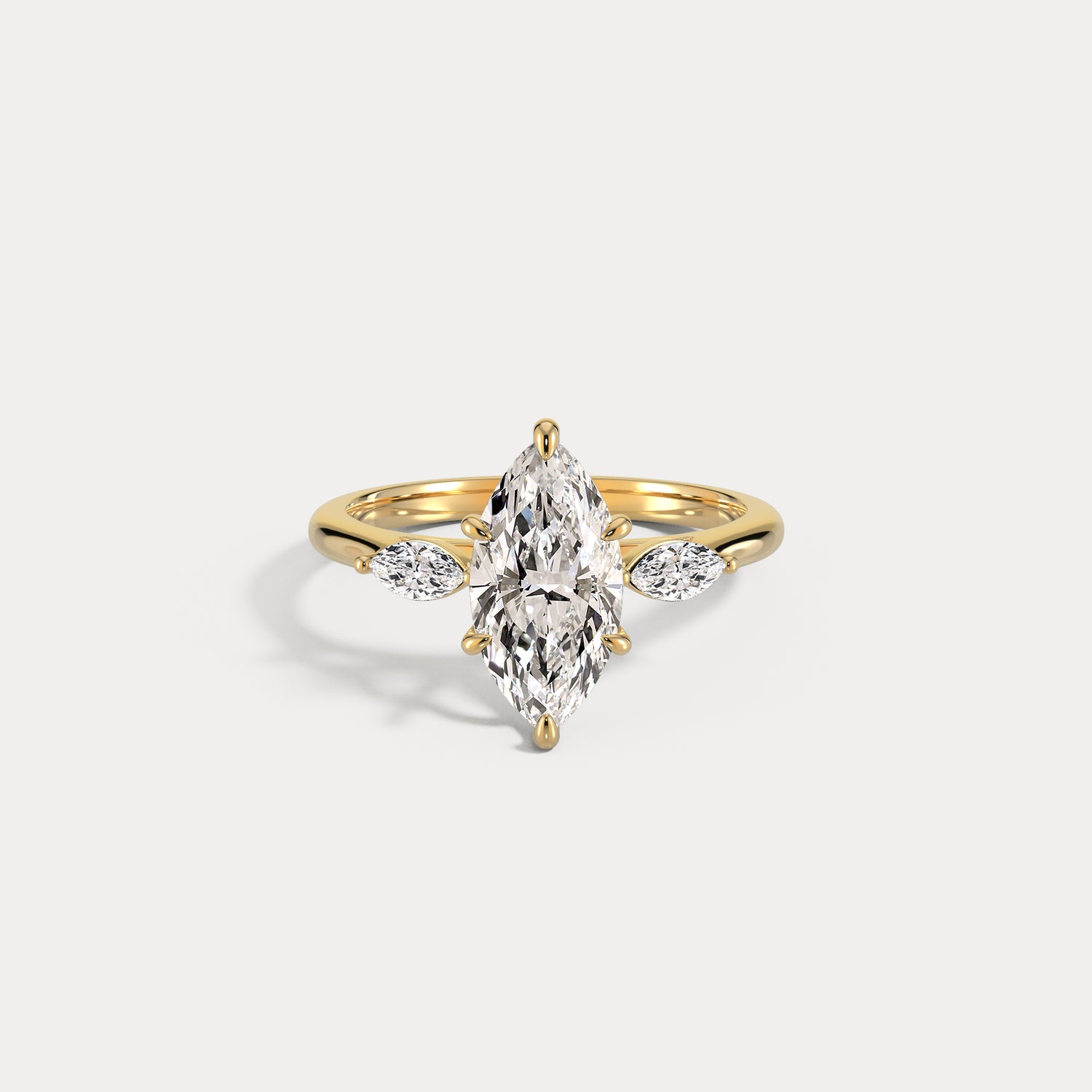 Charlotte丨Marquise Lab-Grown Diamond Three-Stone Engagement Ring - Rings