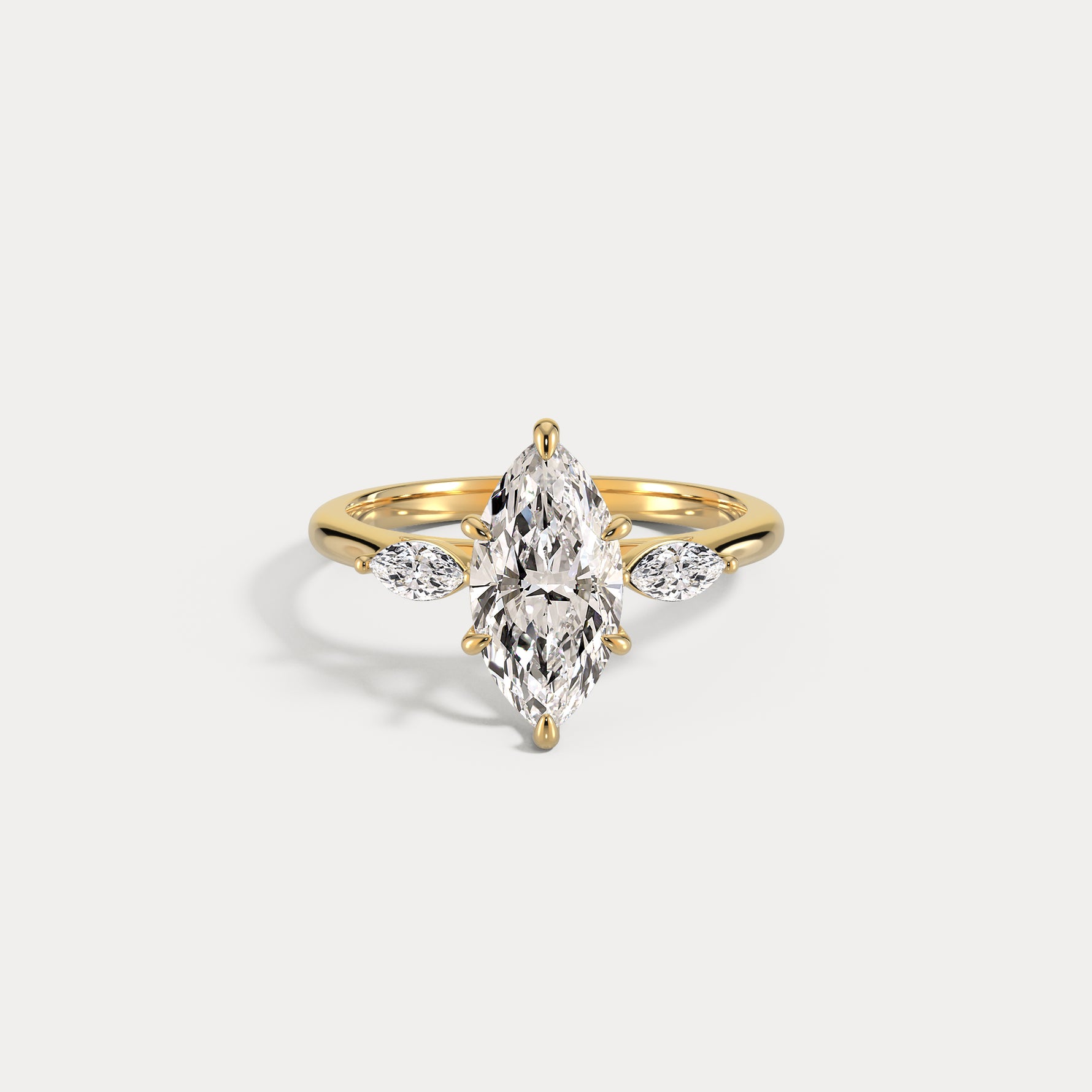 Charlotte丨Marquise Lab-Grown Diamond Three-Stone Engagement Ring - Rings