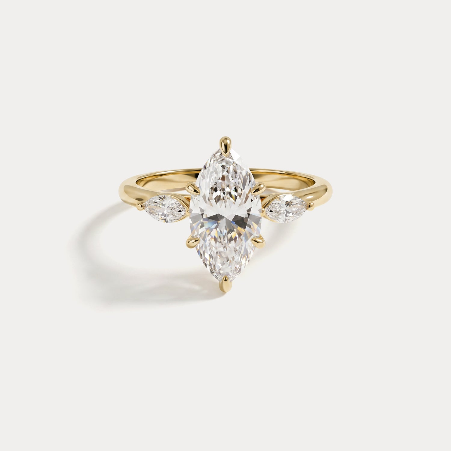 Charlotte丨Marquise Lab-Grown Diamond Three-Stone Engagement Ring - Rings