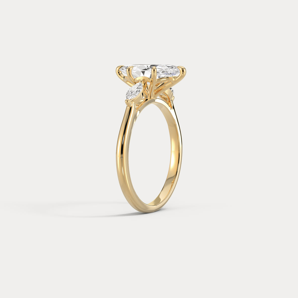Charlotte丨Marquise Lab-Grown Diamond Three-Stone Engagement Ring - Rings