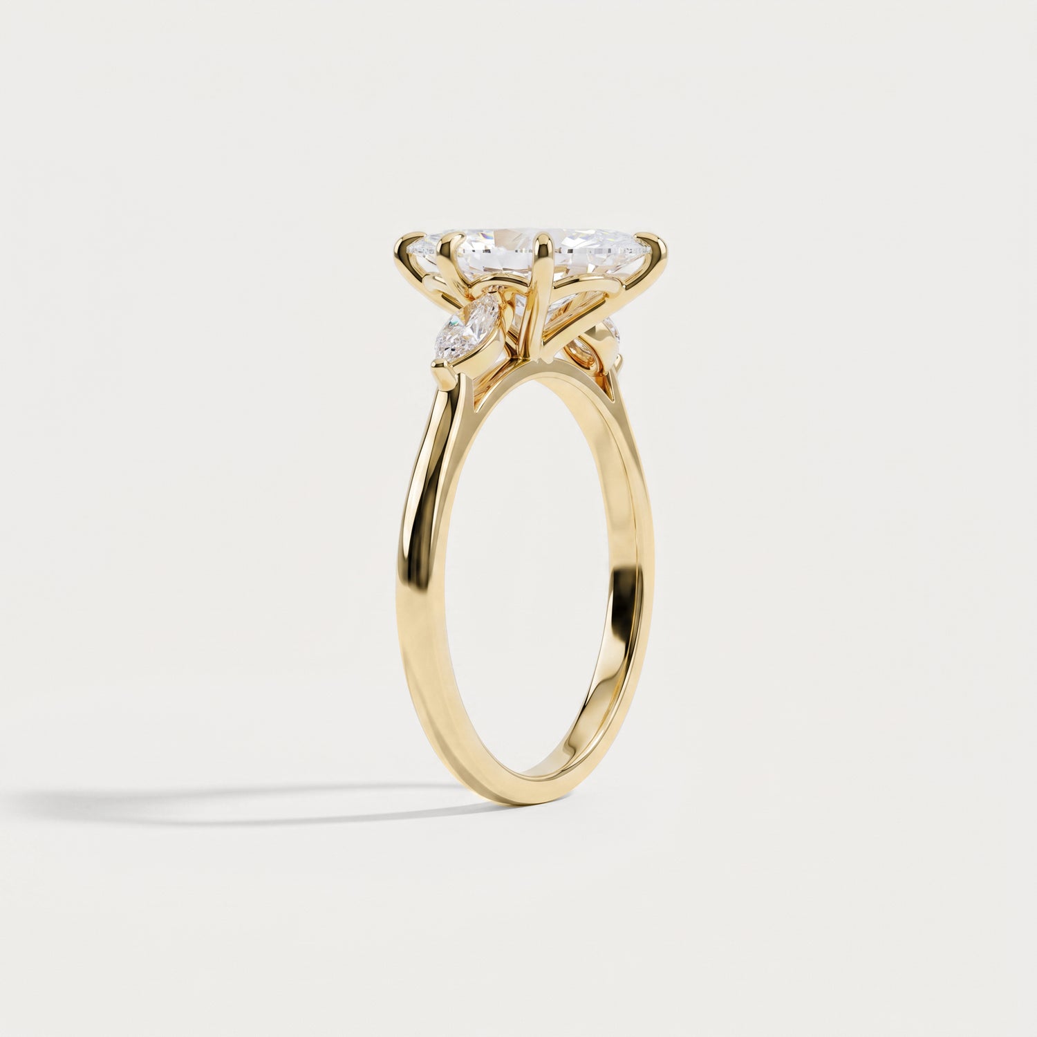 Charlotte丨Marquise Lab-Grown Diamond Three-Stone Engagement Ring - Rings