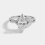 Marielle | Marquise Lab Diamond Twisted Split Shank Pavé Engagement Ring - Rings