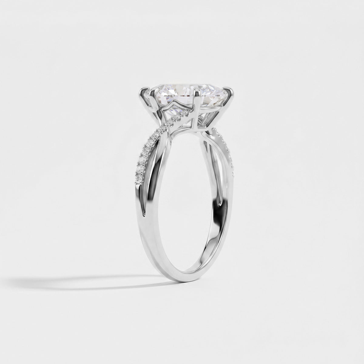 Marielle | Marquise Lab Diamond Twisted Split Shank Pavé Engagement Ring - Rings