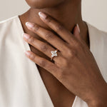 Aurora丨Marquise Lab-Grown Diamond Twisted Engagement Ring with Side Accents - Rings