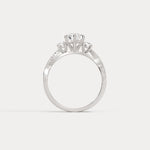 Aurora丨Marquise Lab-Grown Diamond Twisted Engagement Ring with Side Accents - Rings