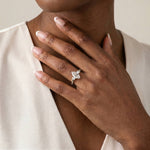 Aurora丨Marquise Lab-Grown Diamond Twisted Engagement Ring with Side Accents - Rings