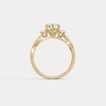 Aurora丨Marquise Lab-Grown Diamond Twisted Engagement Ring with Side Accents - Rings