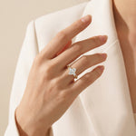 Aurora丨Marquise Lab-Grown Diamond Twisted Engagement Ring with Side Accents - Rings