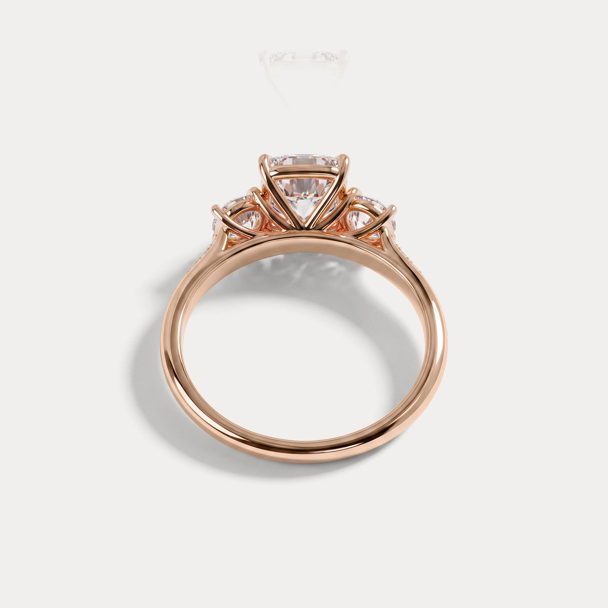 Sienna丨Elongated Cushion Lab Diamond Cathedral Three-Stone Engagement Ring - Rings