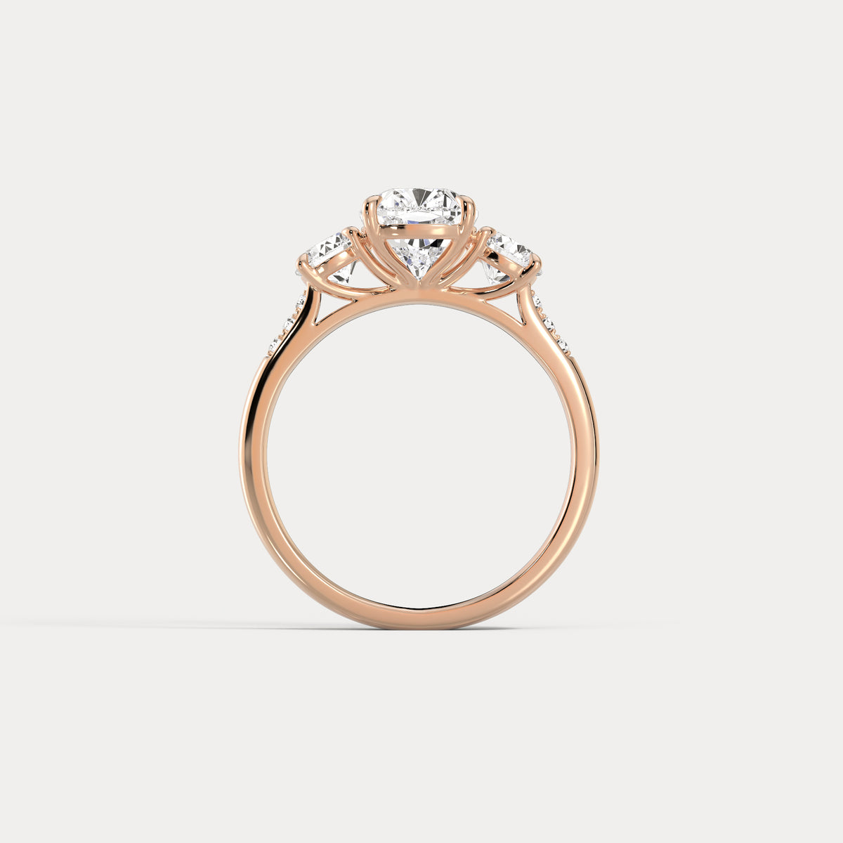 Sienna丨Elongated Cushion Lab Diamond Cathedral Three-Stone Engagement Ring - Rings