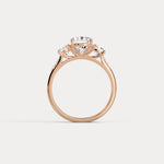 Sienna丨Elongated Cushion Lab Diamond Cathedral Three-Stone Engagement Ring - Rings