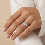 Sienna丨Elongated Cushion Lab Diamond Cathedral Three-Stone Engagement Ring - Rings