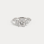 Sienna丨Elongated Cushion Lab Diamond Cathedral Three-Stone Engagement Ring - Rings
